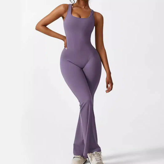 Gymmrs Women's Sleeveless Flare Jumpsuits